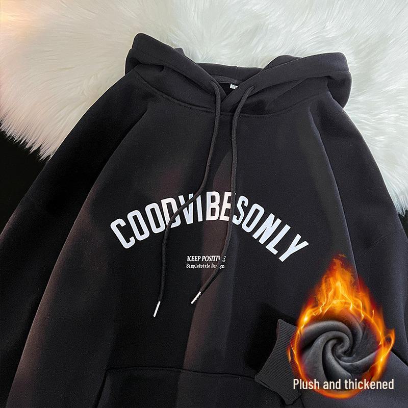 Ciężki koreański sweter z kapturem o luźnym kroju na jesień/zimę 320g