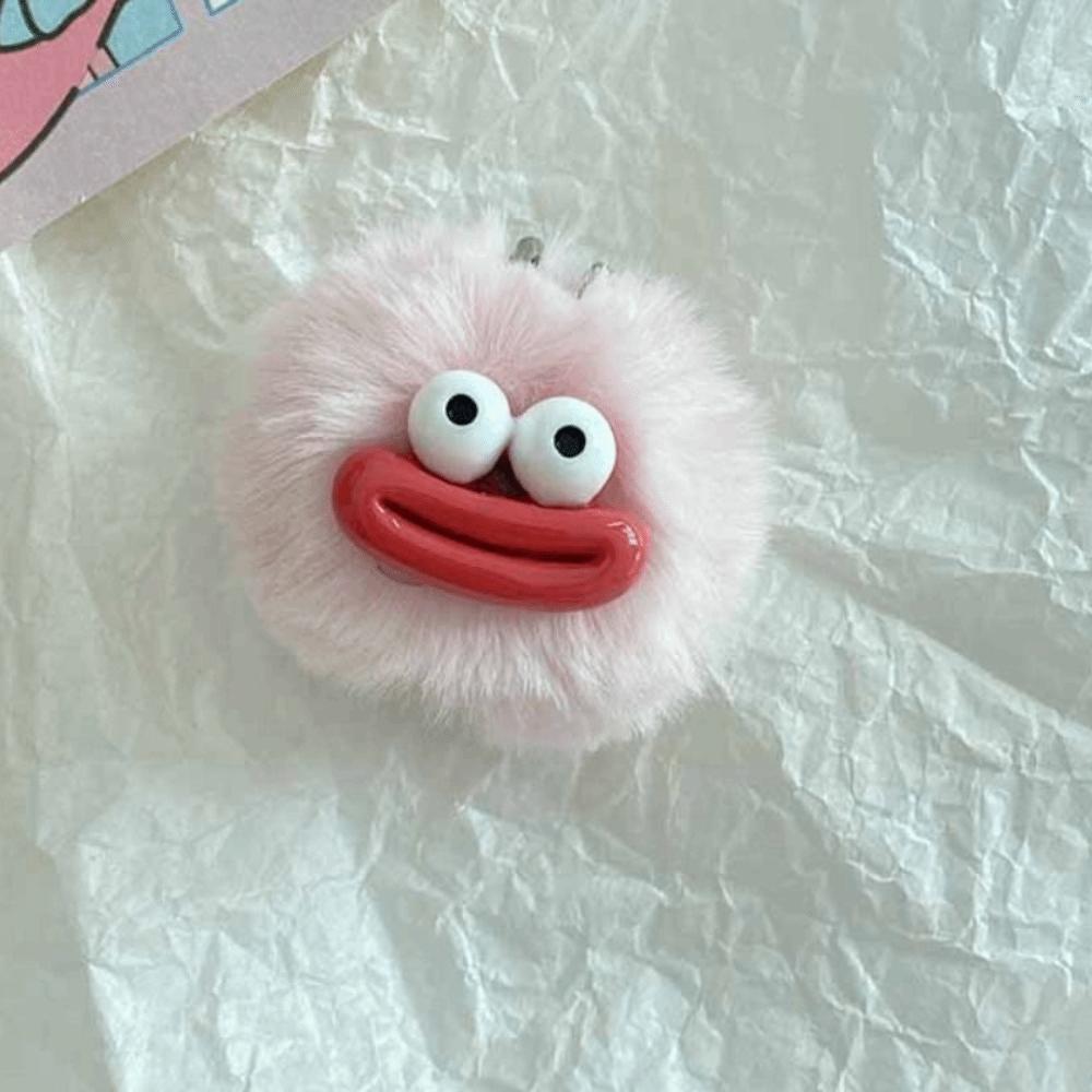 Cartoon Sausage Mouth Keyring Mini Big Mouth Plush Pendant Funny Clown Keychain Backpack Decor