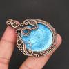 Handmade Copper Wire Wrapped Pendant Natural Blue Solar Quartz Stone Necklace Unique Boho Jewelry for Women