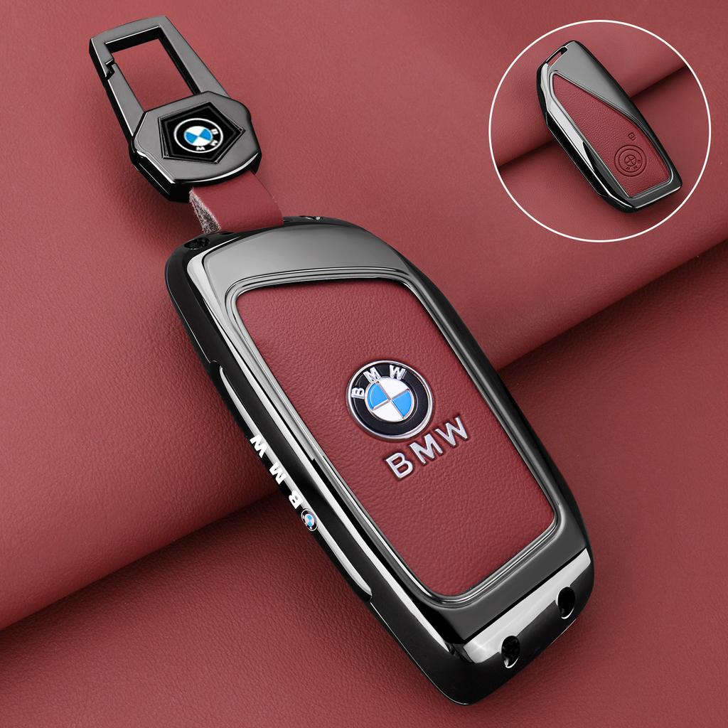 Hot 2025 Zinc Alloy Leather Car Key Case Fob Cover Shell for BMW Series 7 735i 740Li X7 X1 U11 2023 I7 G07 LCI XM 2024 2025 Acce
