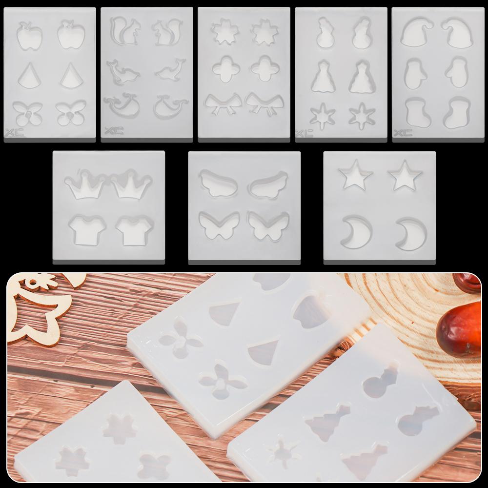 Glue Keychain Necklace Crystal Epoxy Mold Resin Silicone Molds Pendant Mould Earrings Mould