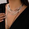 Punk metal snake bone chain necklace - women's unique geometric chain mixed color choker