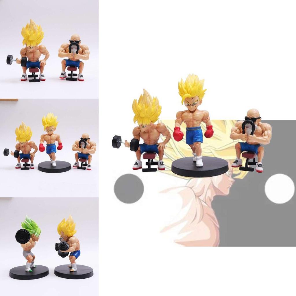High Quality Dragon Ball Fitness Goku Muscle Strengthening Master Roshi Vegeta Model Ornament
