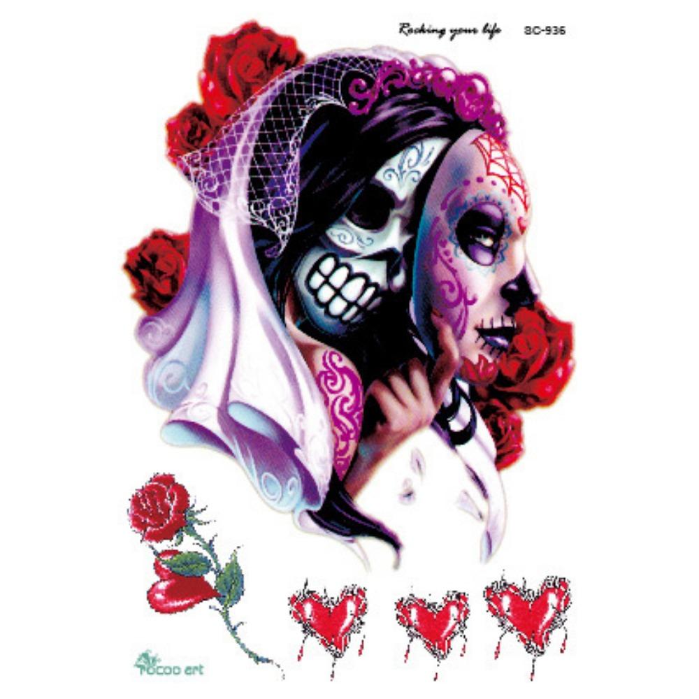 Cadılar bayramı Partisi Geçici Dövmeler Zombi Makyaj Skar Yara Kan Kanama dövme çıkartmalar Çocuklar Kadın Erkek Cosplay DIY Süslemeleri