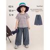 Youyou Girls' Summer Lightweight Wide-Leg Capri Denim Pants