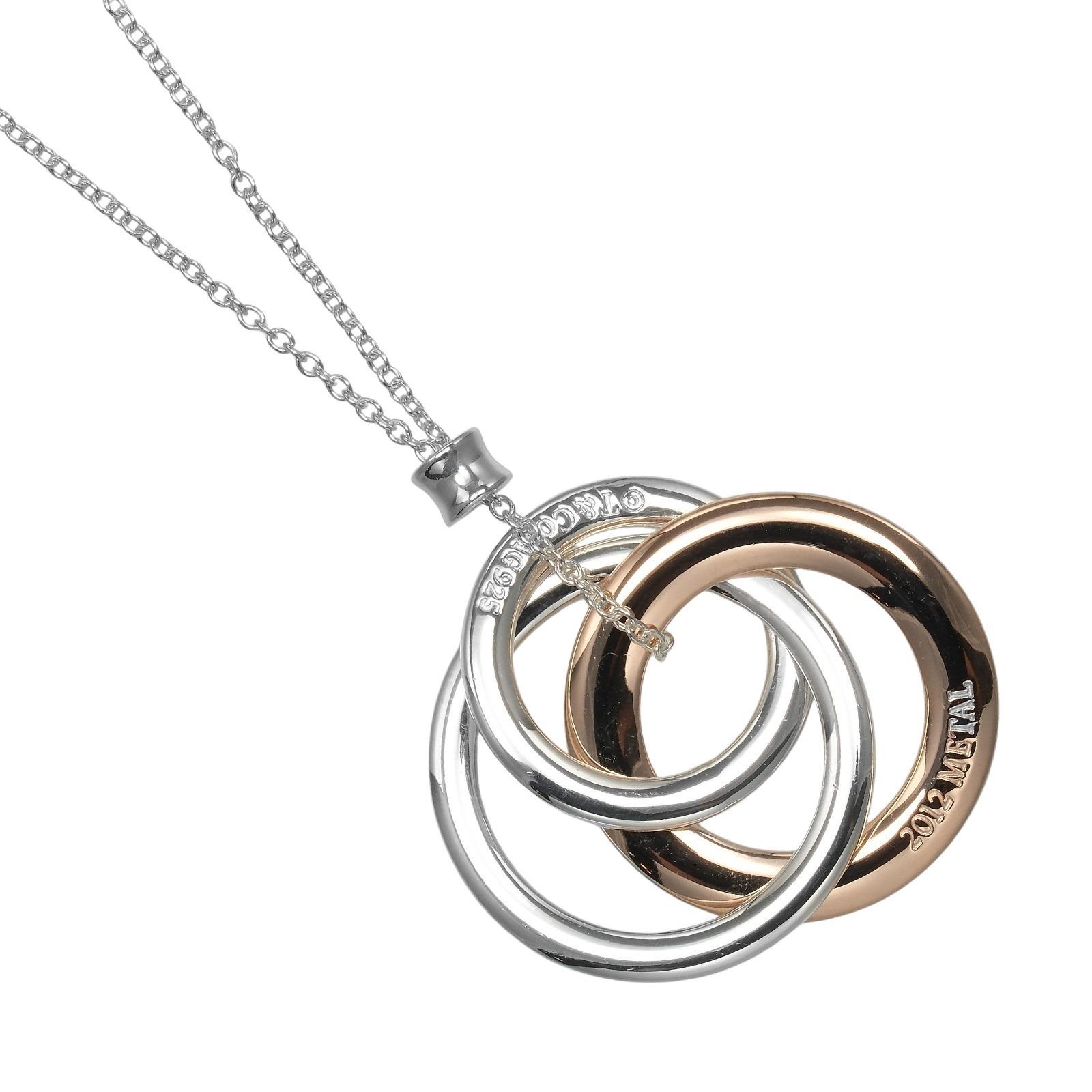 

TIFFANY&Co. 1837 Намисто з переплетених кілець Срібло925/Метал Рубедо 5.2г Жіноче Вживане