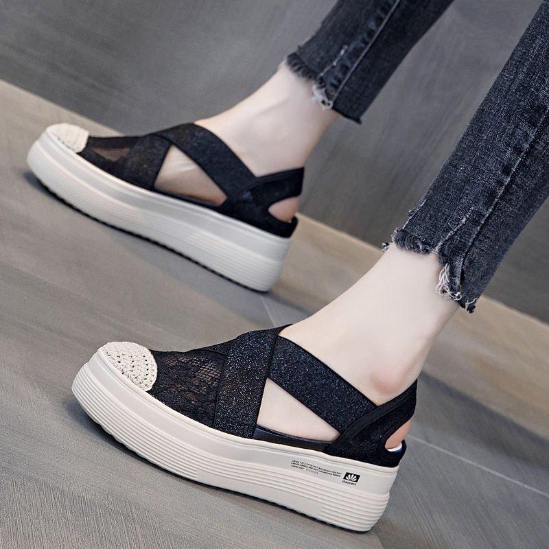 Dames Wedge Platform Sandalen Bao Tou Sandalen Dames Herfst Mode Dikke Zool Mode Casual Sandalen Schoenen Zapatos De Mujer