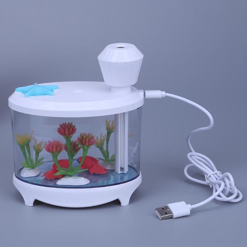460ml Diffuser Air Humidifier USB Spray LED Night Light Fish Tank Decor