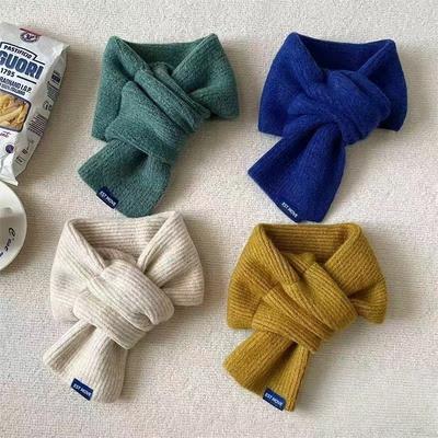 Simple Unisex Short Solid Color Knitted Scarf Neck Protection In Autumn And Winter Fashion Versatile Small Scarf For Men Women
