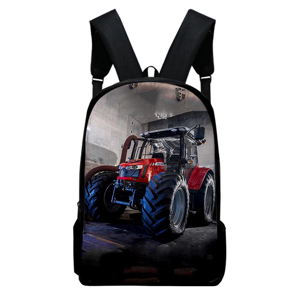 Klassiek Nieuwigheid tractorpatroon Notitieboek Rugzakken leerling Schooltassen 3D Print Oxford Waterdicht Jongens/Meisjes Laptop Rugzakken One size
