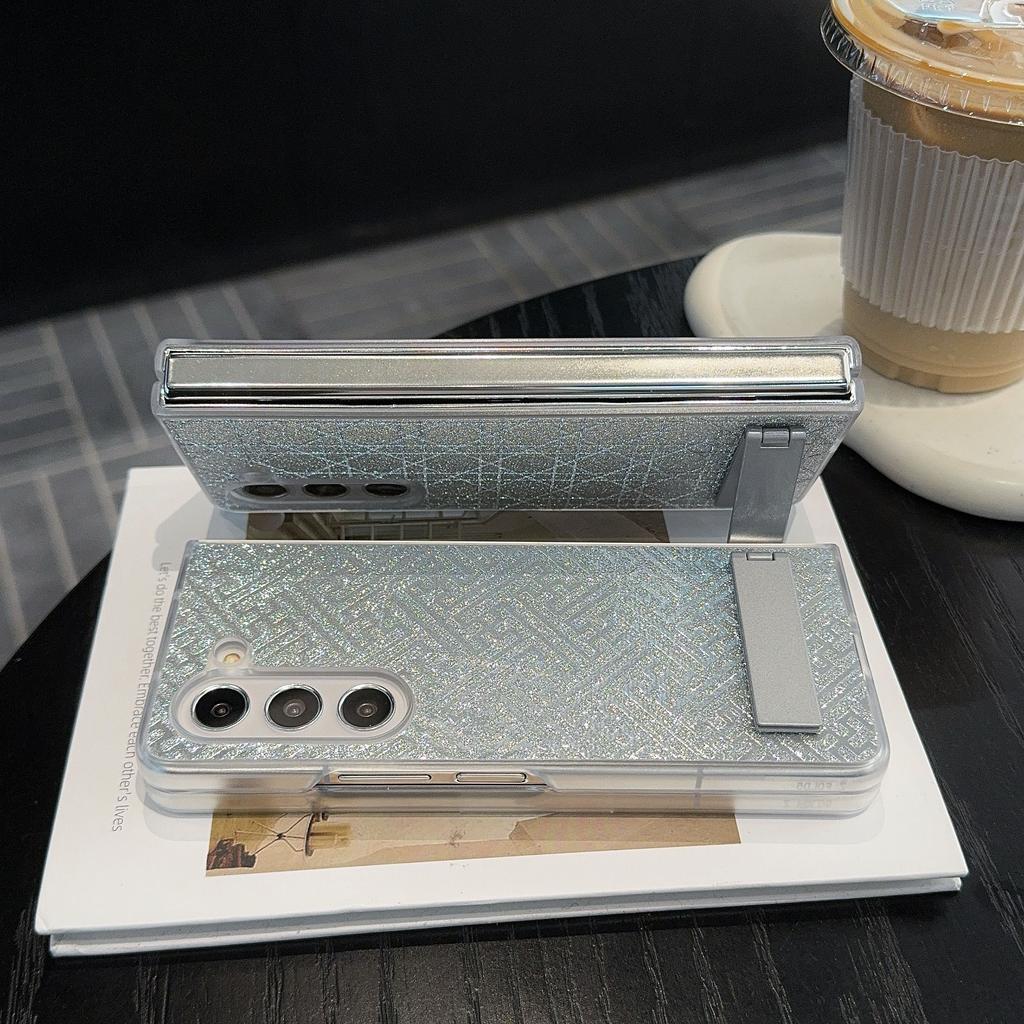 Für Samsung Galaxy Z Fold6 5G Hülle Unsichtbarer Ständer Leder+PC Handyhülle