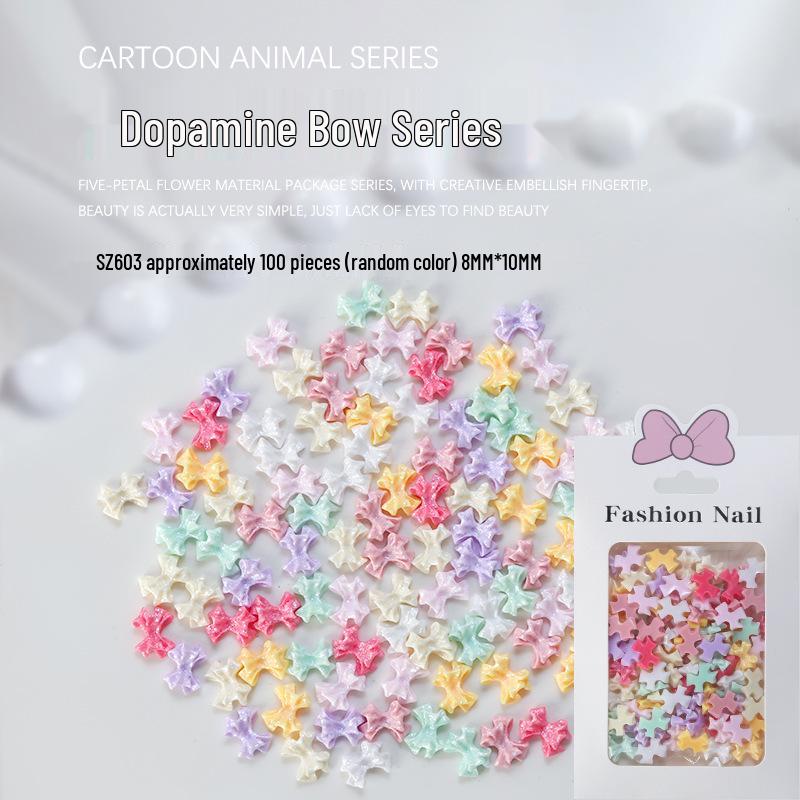 

100pcs Resin Macaron Bow Tie Nail Art Decorations