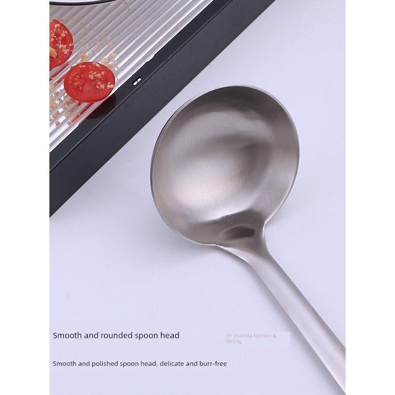 Pot Spoon, Skimmer Spoon, 304 Stainless Steel Spoon, Sandblasted, Thickened, Extended, with Hanging Hole, Household Soup Spoon, Commercial Soup Spoon