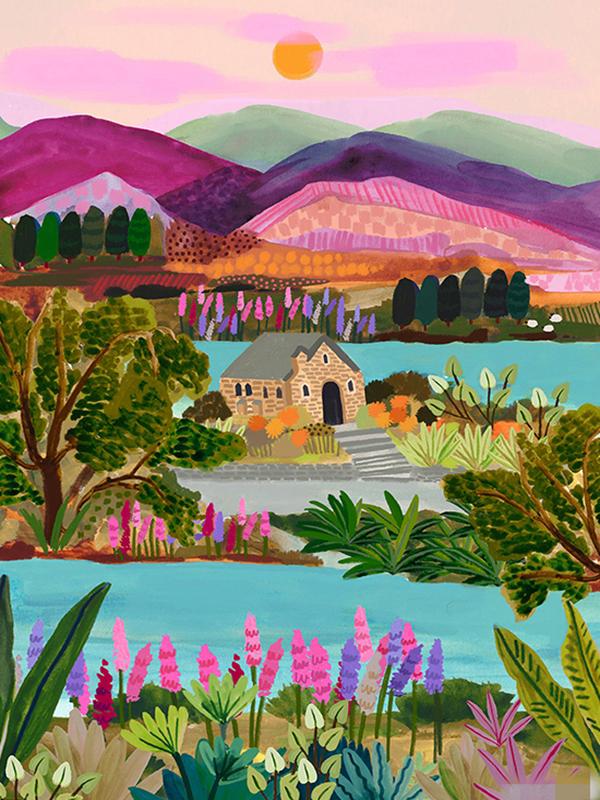 Landschaftsposter Neuseeland NZ Blue Pools Lake Tekapo Reisedrucke Berg Leinwandmalerei Wandkunst Bilder Heimbar Dekor