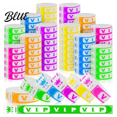 Party Wristbands 100 Pcs VIP Disposable Waterproof Fluorescent Color Bracelets