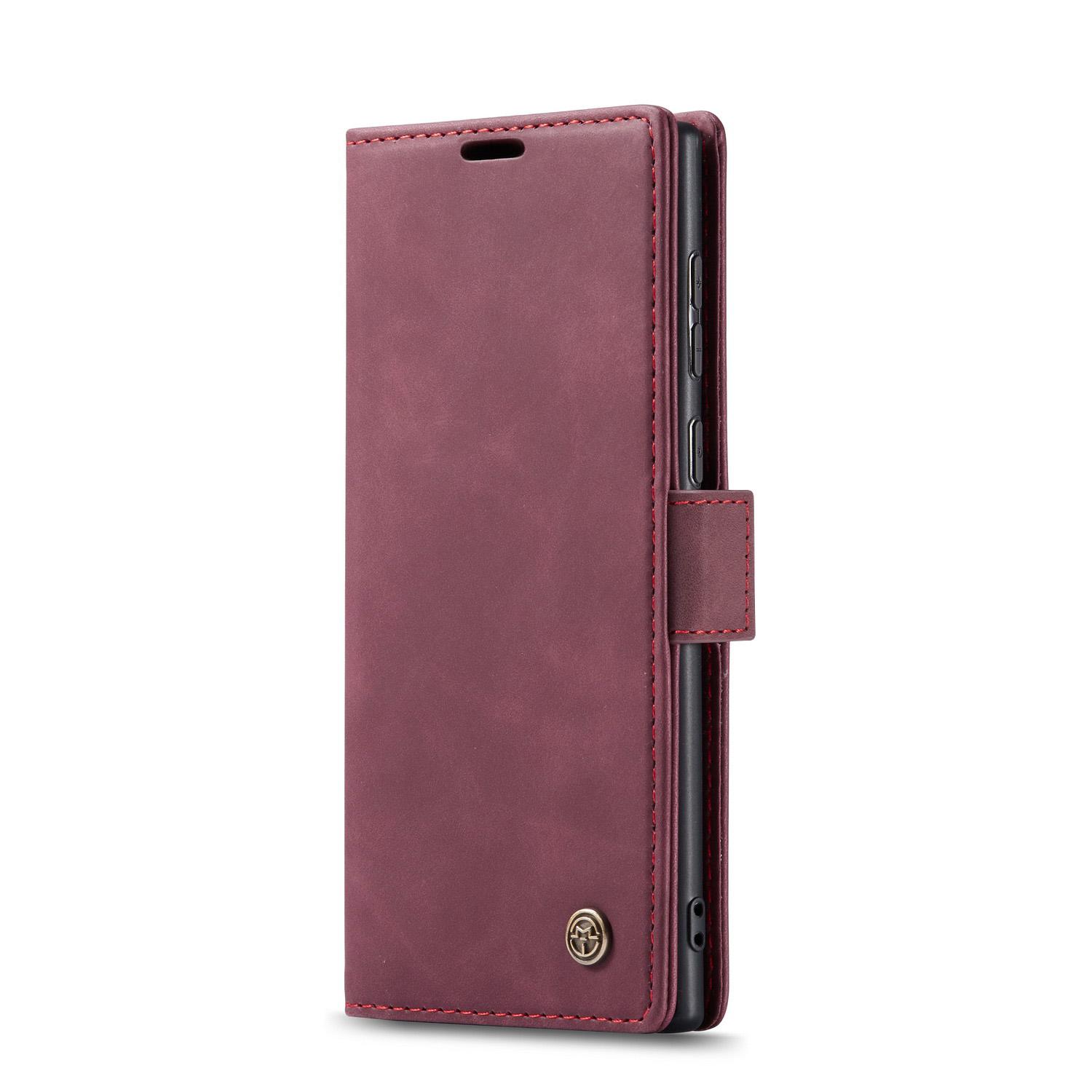 

For Samsung Galaxy S25 Ultra Case Card Holder Stand Leather Phone Cover Red