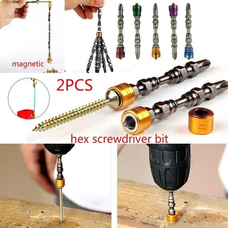 Magnetic Impact Screwdriver Anti Slip Extension Drill Bit 1//4 Hex Shank Holder