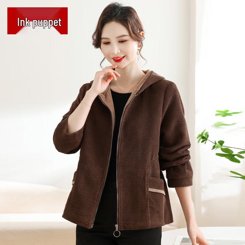 Women s Casual Hooded Zip-Up Spring Jacket 6XL