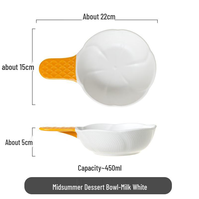 ZISIZ Underglaze Irregular Handle Ice Cream & Dessert Bowl