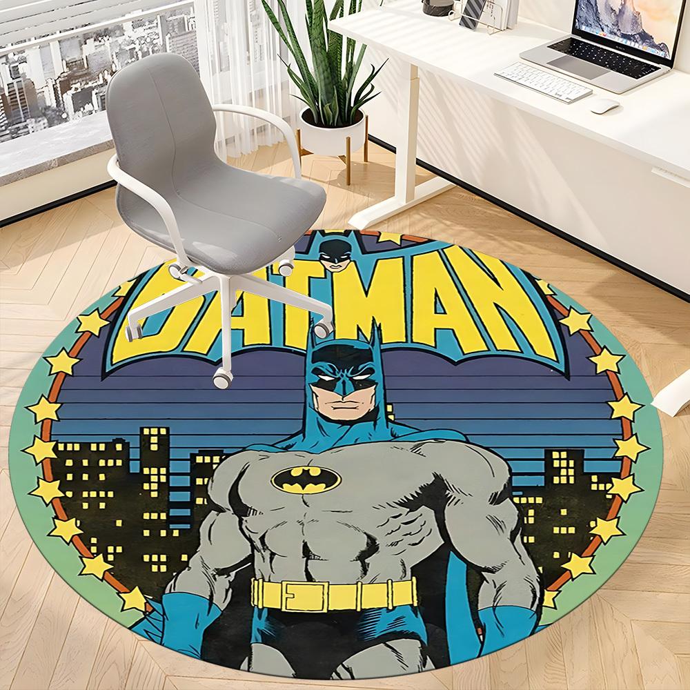 1pz Tappeto Rotondo Ufficio Batman, Sotto Sedie da Ufficio Camera da Letto Soggiorno Arredamento Casa, Decorazione Stanza, Disponibile in Varie Misure