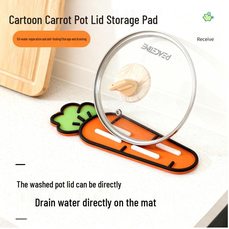 Non-Slip Cartoon Spatula Holder & Heat-Resistant Kitchen Countertop Mat