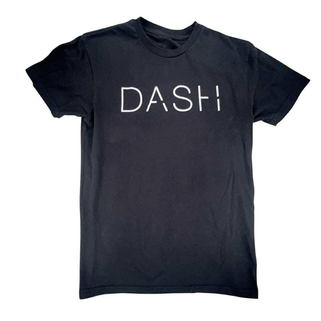 Vintage Y2K DASH! Graphic T-Shirt Black Crew Neck Short Sleeve Casual Top Small S
