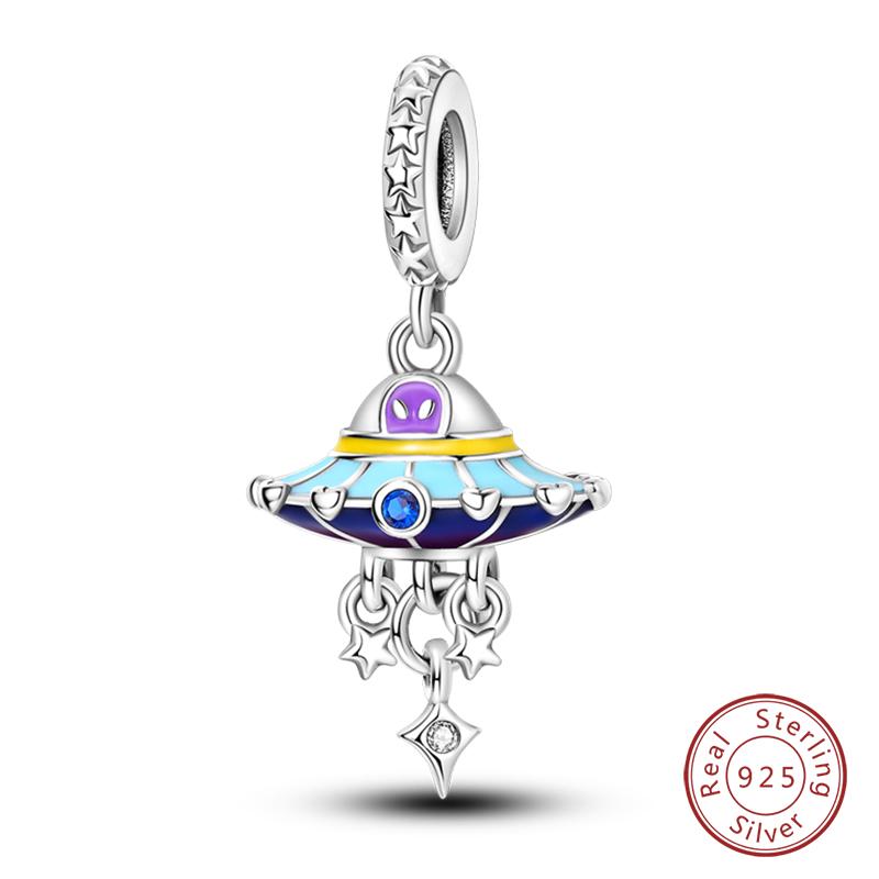 Fashion Copper Astronaut Space Series Charms Beads Fit Qikaola Original Bracelets Diy Anniversary Jewelry