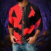 Men's Halloween Print Raglan 3/4 Sleeve Casual Shirt