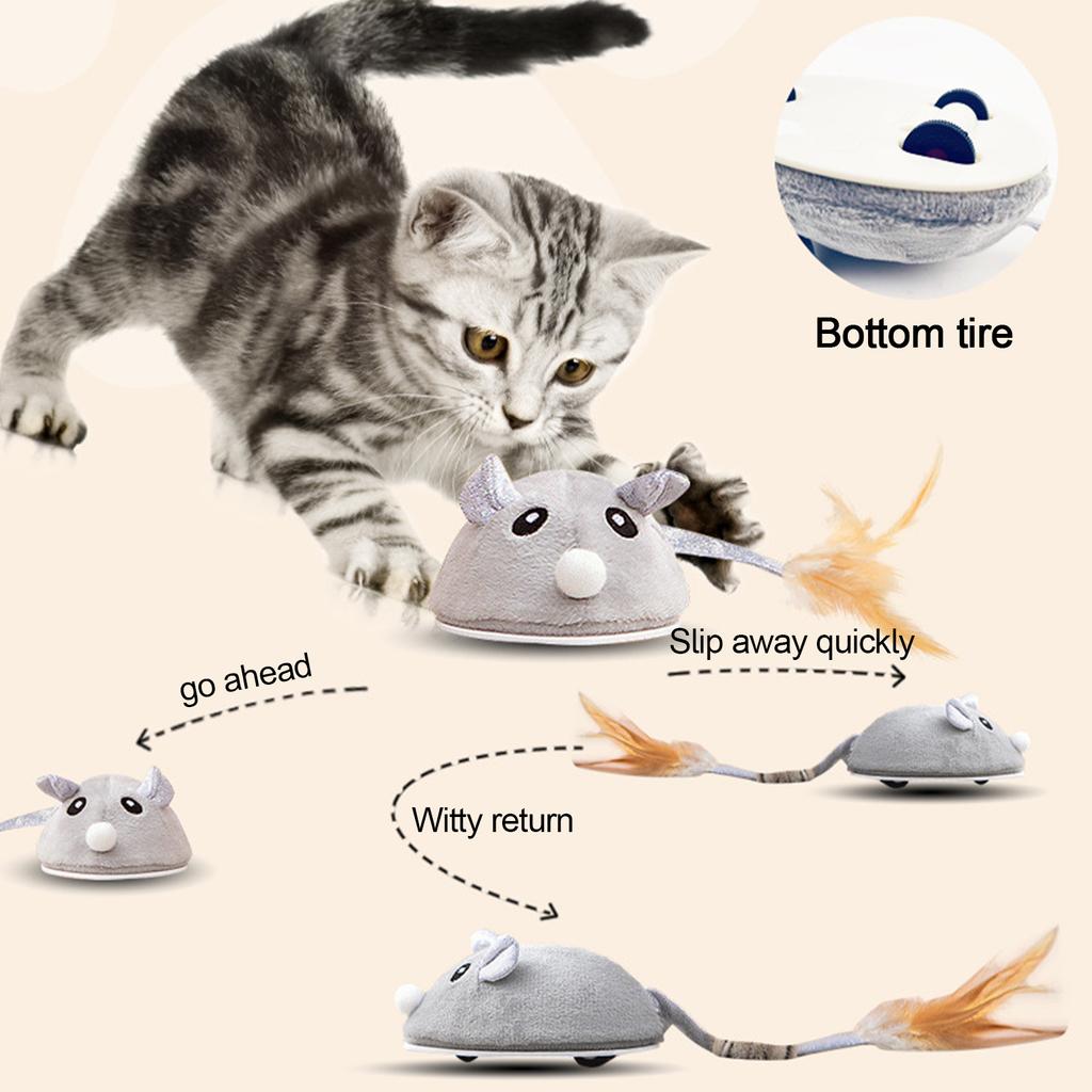 Jucărie Pisică Șoarece Jucărie Electrică Teaser Jucării Pisică Reîncărcabilă USB Jucării Inteligente Interactive pentru Pisici