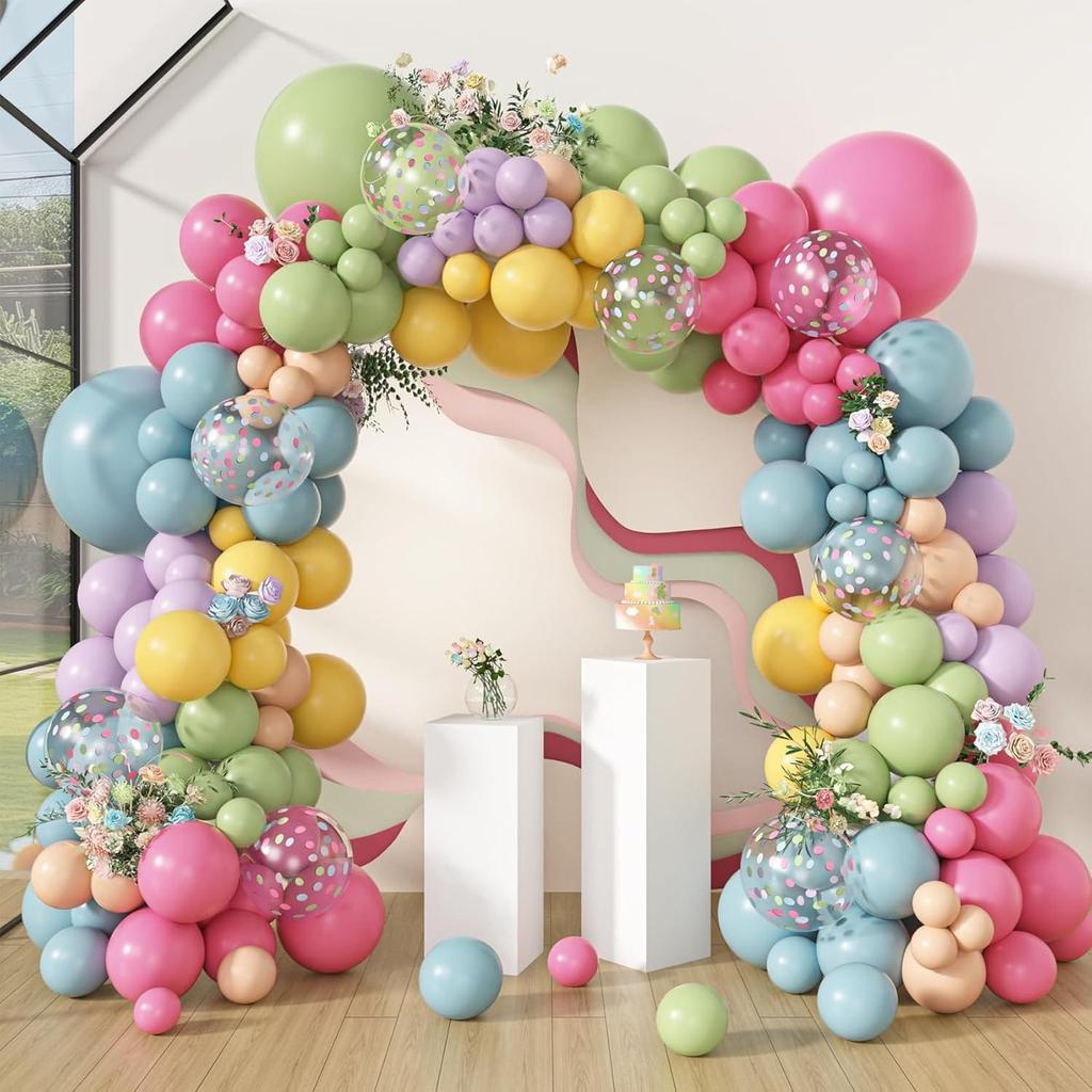 153Pcs Spring Flower Balloon Garland Kit Multicolor Latex Balloons Party Decoration for Birthday Baby Shower Wedding