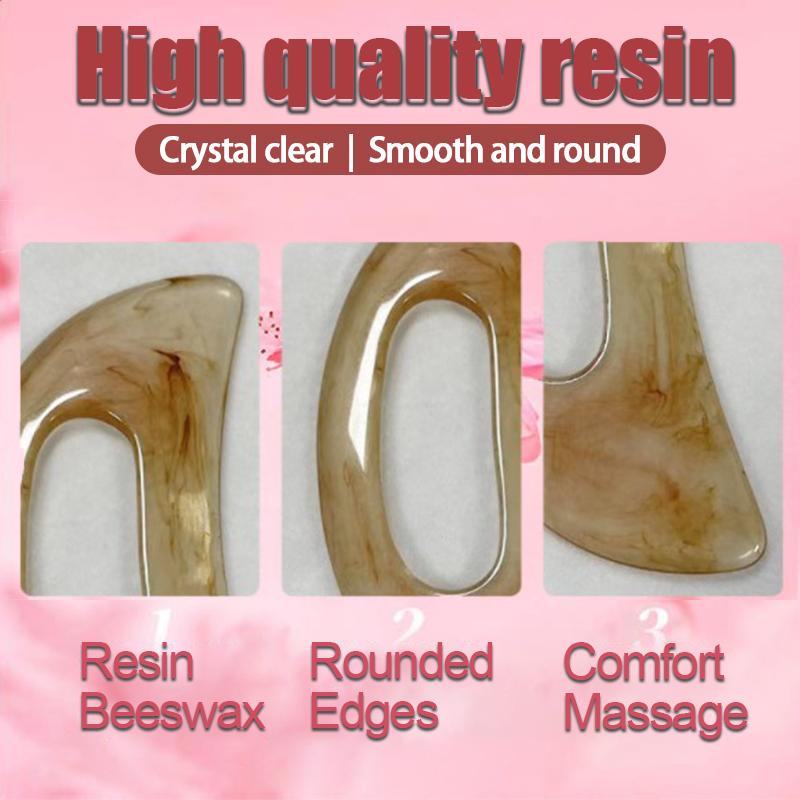 Gua Sha Massage Tool with Handle Resin Massager Scraping Board for Body Shaping Muscle Neck Back Face Gua Sha Massage Tool Body