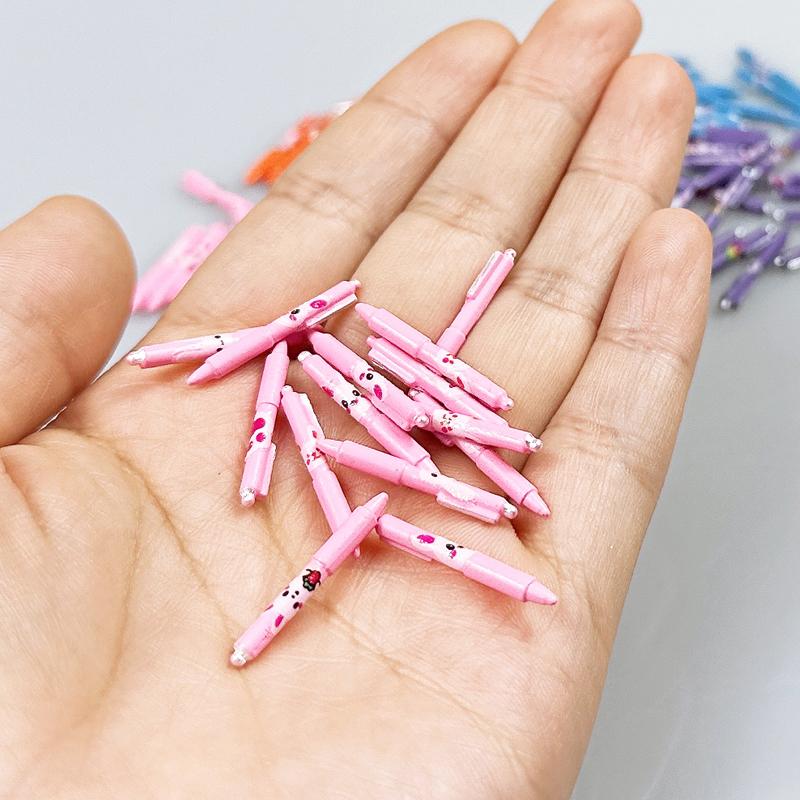 5Pcs Dollhouse Miniature Pattern Style Ball-Point Pen Model Toys For Doll Study Room Learning Scene Accessories