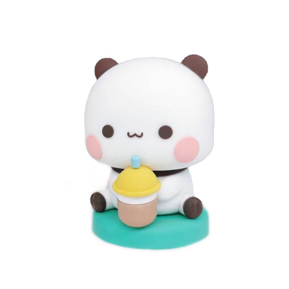 Cute Kawaii Bubu Dudu Panda Bear Figure Cartoon Exciting Bear Miniatures Collectible Animal Toy Doll Ornament Home Derocation