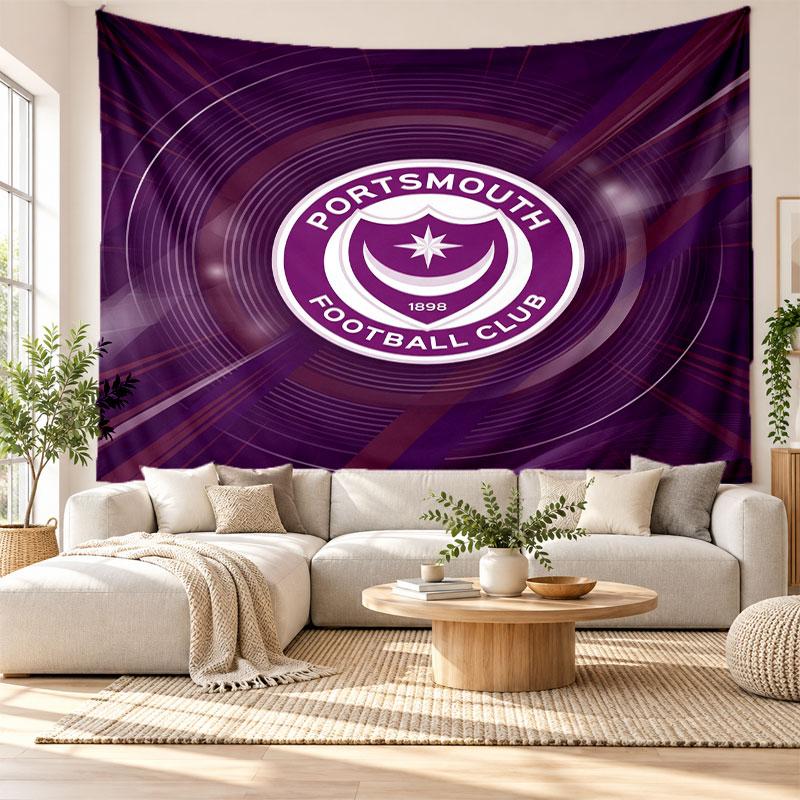 Portsmouth FC Wall Tapestry, Soft Fabric Wall Hanging, Decorative Backdrop For Bedroom Home Wall Art