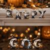 Small Wooden Alphabet Craft Sets Halloween Letter Ornament Spooky Hanging Letters Pendant with Ghost Handmade Supplies for Parties Pumpkin Witch Hat