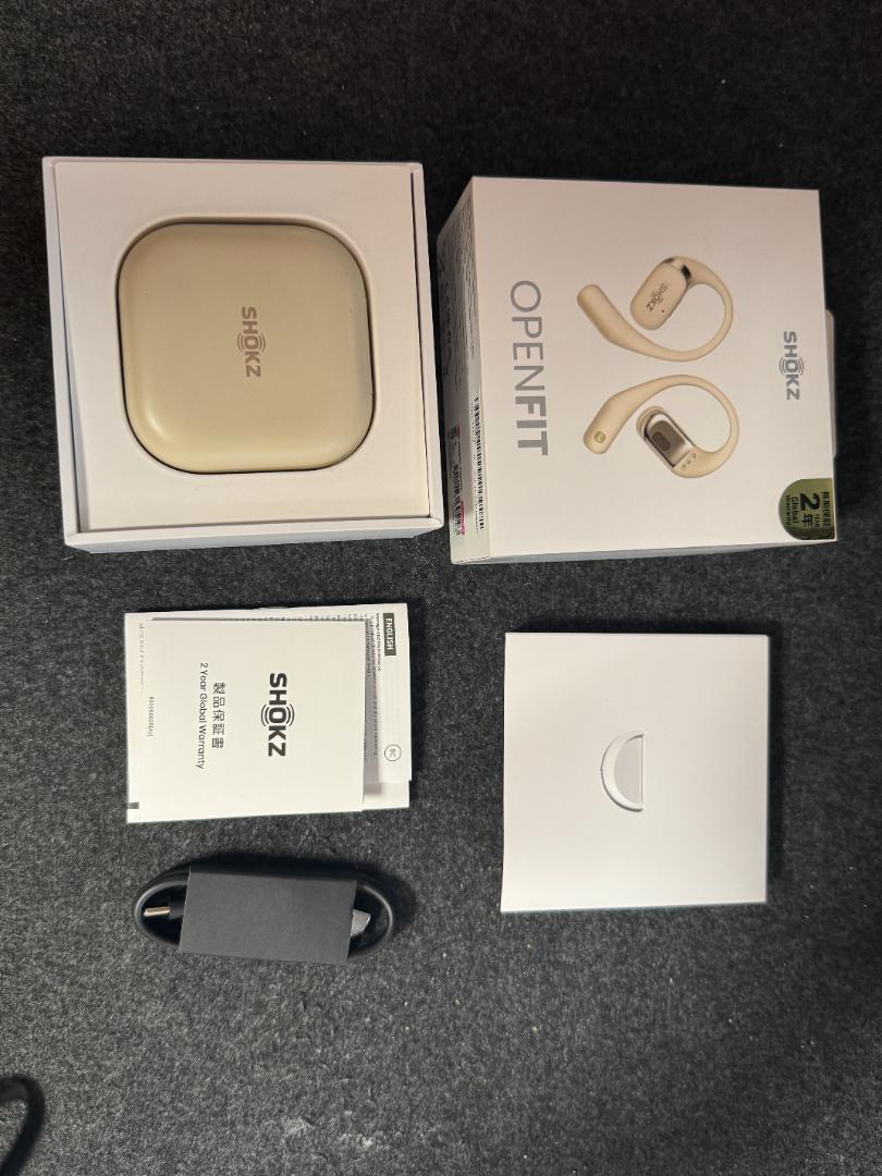 

[USED] SHOKZ OPEN FIT (Beige) Complete, Battery in Good Condition, Purchased April 2023