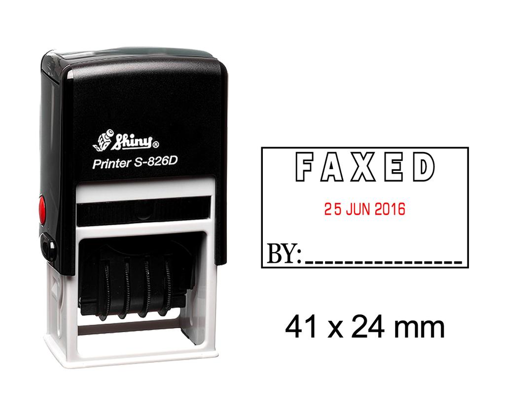 Shiny Date Stamper Self Inking With Faxed By Text Ofiice Stationery Rubber Stamp