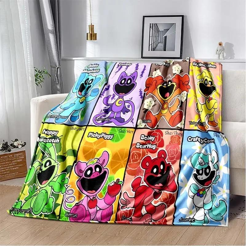 Cute Cartoon Smiling Critters Logo Throw Blanket for Living Room Bedroom Warm Cozy Sofa Bed Blanket Gift