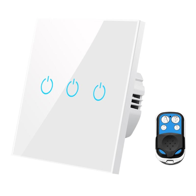 Comutator cu Senzor Tactil Standard UE Panou din Sticlă Cristal Călit Putere 1/2/3 Module 1 Mod 220V Comutatoare pentru Lampă de Perete Pornit