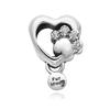 PAndora 798873c01 Sparkling Sole   Heart Pendant And Dangle Silver Charm