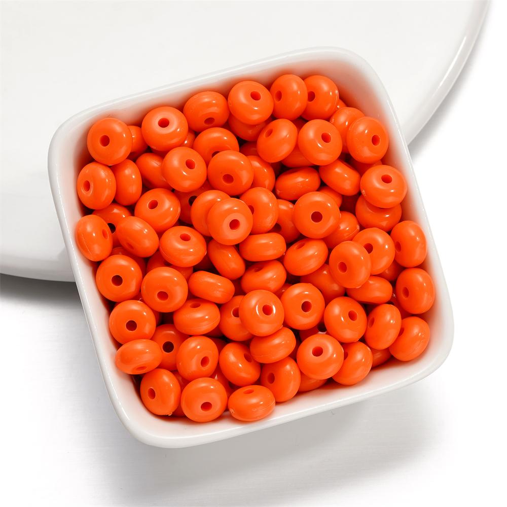 50pcs/Lot Acrylic Oblate Beads 8mm Flat Round Spacer Loose Bead for DIY Necklace Bracelet Jewelry Making Accessories