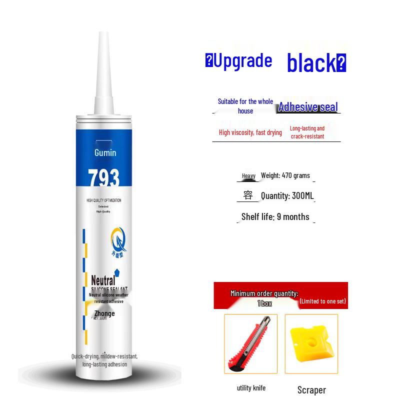 Solid Folk Glass Glue: Fast-Drying Waterproof Silicone Sealant - Weatherproof, Mildew-Proof, Transparent & White Porcelain Glue
