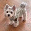 Pet Dog Striped Two-Leg Harness Vest With Knee Patches Elastic Warmth Protection Small Medium Breeds