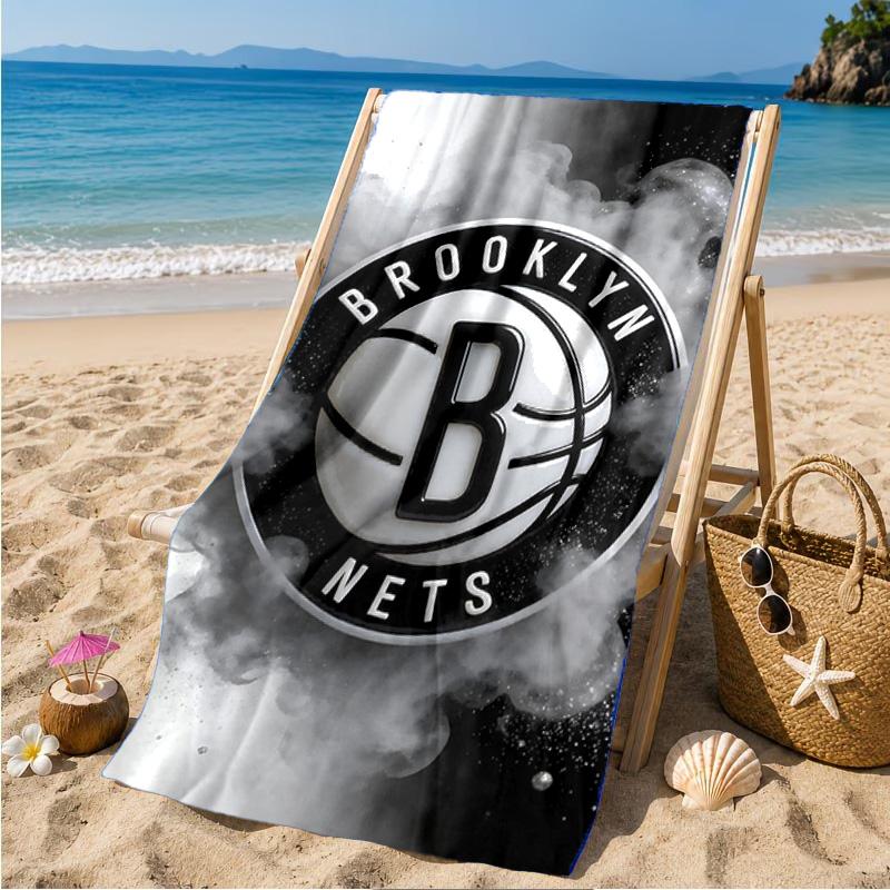 Brook-lyn Nets Art Beach Towel Microfiber Beach Towel, Lightweight and Quick-Dry, for Summer Travel, Swimming Pool Fan Birthday Gift