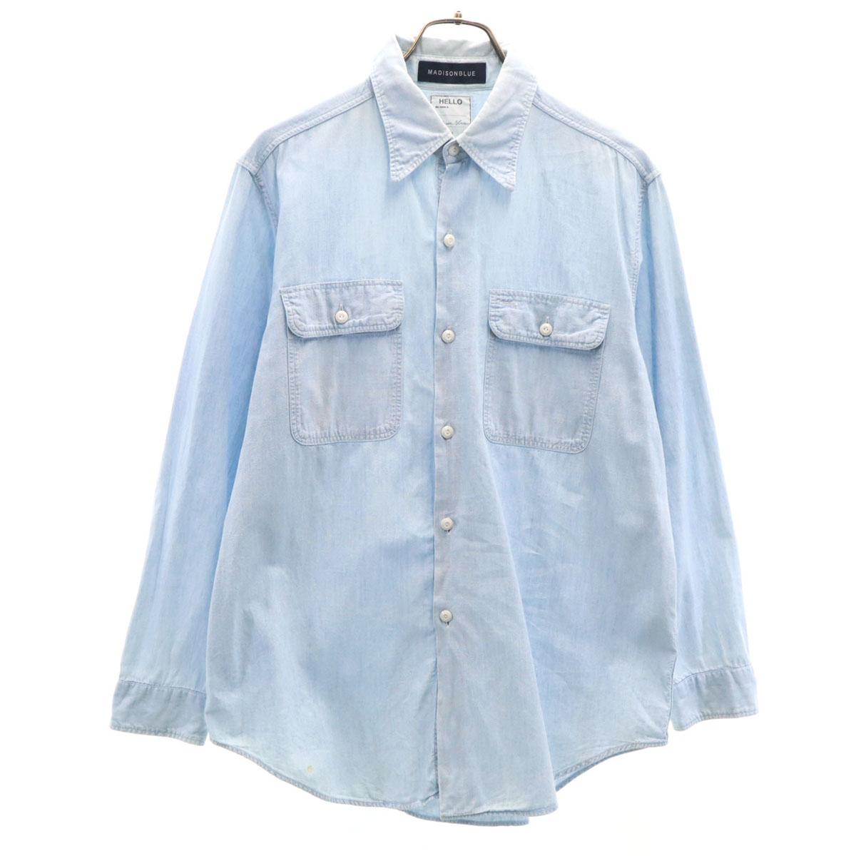 

MADISON BLUE сделано в Японии Рубашка с длинным рукавом Хлопок 1 синий Мужская Б/У