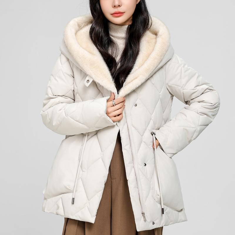 Mode Damen Wintermäntel Kapuzen Elegant Dick Warm Winterparkas Damenjacke