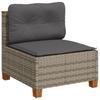 Gray Garden Sofa Without Armrests with Cushions Poly Rattan