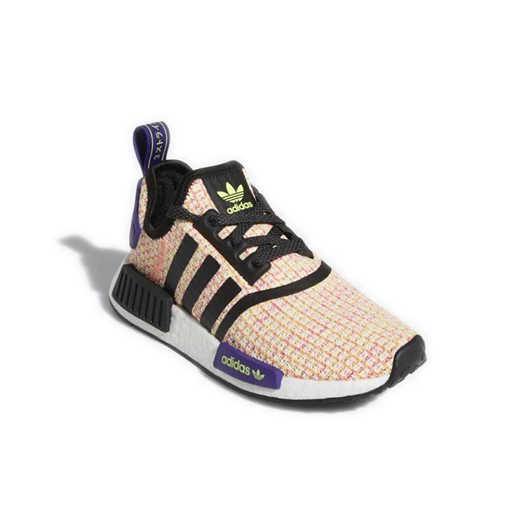 Adidas Originals NMD_R1 Cushioning Slip Resistant Abrasion Resistant Low top Sports Casual Shoes Pink Purple Teenagers EE4402
