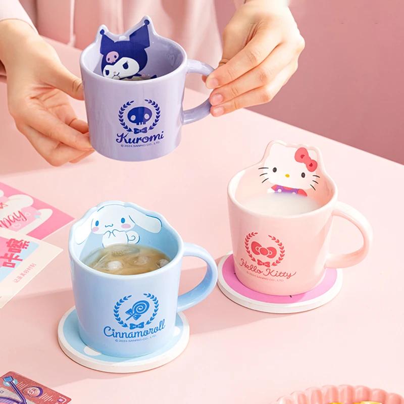 Pour Collaboration Sanrio Mug en Céramique Motif Dessin Animé Tasse à Café/Lait Mignonne Design Hellokitty/Kuromi Tasse Maison Petit Déjeuner Tasse à Eau