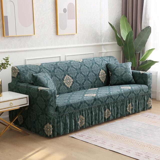 Designs Printed Hem Sofa Cover For Cushions Sofa Love Seats Chaise Lounge Stretch Pattern Slipcover In Living Room